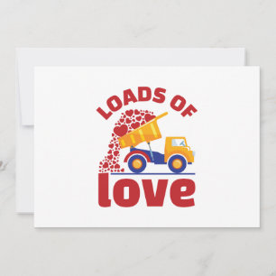 Lading Volle Liefde Valentijnsdag Vrachtwagen Voer Feestdagenkaart