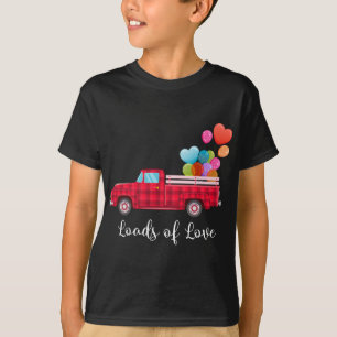Ladingen van Liefde Pickup Rode Vrachtwagen Valent T-shirt