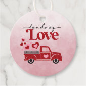 Ladingen van Liefde Rode Vrachtwagen Harten Valent Bedankjes Labels (Voorkant)