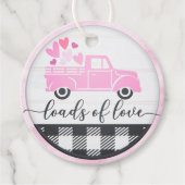 Ladingen van Love Truck Hearts Plaid Valentijn Bedankjes Labels (Voorkant)