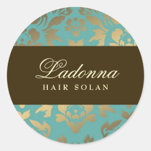Ladonna Damask Brown Topaz Ronde Sticker