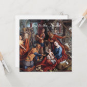 L'Adoration des Maji carte de Noël (Devant/Arrière en situation)