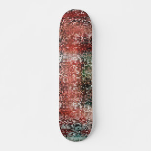 Ladrilho vermel manchado com tinta spray skateboard