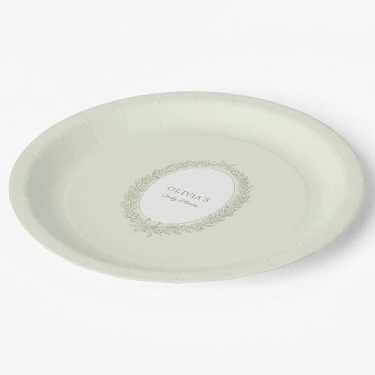 Laduree Franse Café Patisserie Baby shower Groen Papieren Bordje (Gekanteld)