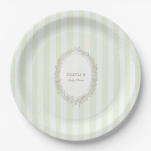 Laduree Franse Caffee Bonjour Bebe Groene Streep Papieren Bordje