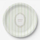Laduree French Caffee Bonjour Bebe Green Stripe Papieren Bordje (Voorkant)