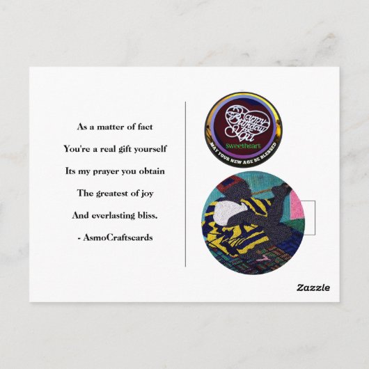 Ladwerk & handcut scrollzaag werk 5"x7" verjaardag briefkaart (Achterkant)