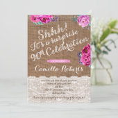Lady 90th Surprise Anniversaire Carte d'invitation (Debout devant)