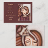 Lady and her Siamese Cat Visitekaartje (Voorkant / Achterkant)