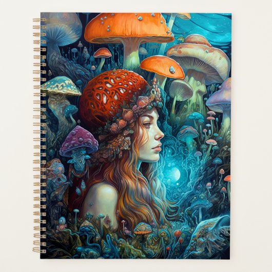 Lady And Mushrooms Surreal Imaginaire Art Planner (Devant)