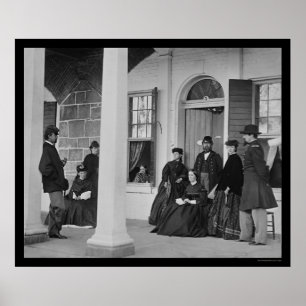 Lady and Officers in Fort Monroe, VA 1864 Poster