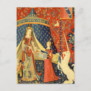 Lady and The Unicorn Middeleeuwse Wandtapijt: Fran Briefkaart