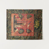 LADY AND UNICORN Lion, Fantasy Flowers, Animals Wandkleed (Voorkant (horizontaal))