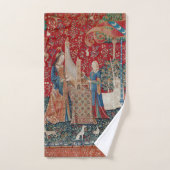 Lady and Unicorn Medieval Tapestry Hearing (Serviette à main)