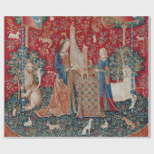Lady and Unicorn Medieval Tapestry Hearing Cadeaupapier (Vlak)