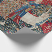 Lady and Unicorn Medieval Tapestry Hearing Cadeaupapier (Hoek)