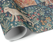 Lady and Unicorn Medieval Tapestry Hearing Cadeaupapier (Rol Hoek)