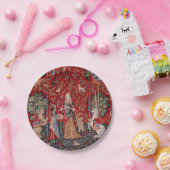 Lady and Unicorn Medieval Tapestry Smell Papieren Bordje (Feest)