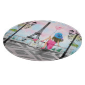 Lady avec Balloon rose Planche à découper I Love P (Coin)