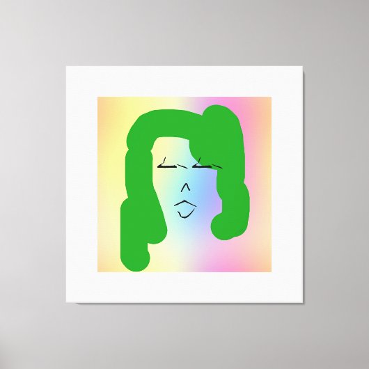 LADY AVEC CHEVEUX VERT ÉTIQUETÉ toile Impression (Recto)