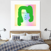LADY AVEC CHEVEUX VERT ÉTIQUETÉ toile Impression (Insitu(Chambre))