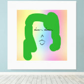 LADY AVEC CHEVEUX VERT ÉTIQUETÉ toile Impression (Insitu (Plancher de Bois))