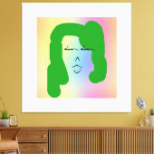 LADY AVEC CHEVEUX VERT ÉTIQUETÉ toile Impression (Insitu(Salon))