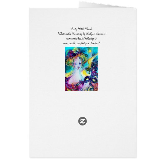 LADY AVEC MASQUE FEATHEREE / Mascarade vénitienne (Dos)