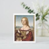 Lady avec une carte postale Unicorn (Debout devant)