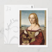 Lady avec une carte postale Unicorn (Devant / Derrière)