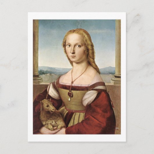 Lady avec une carte postale Unicorn (Devant)