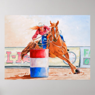 Lady Barrel Racer. Westerne prijsvraag. Poster