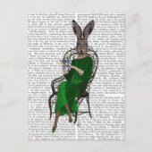 Lady Bella Rabbit met Tea 2 Briefkaart (Voorkant)