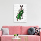 Lady Bella Rabbit met Tea Canvas Afdruk (Insitu (Woonkamer))