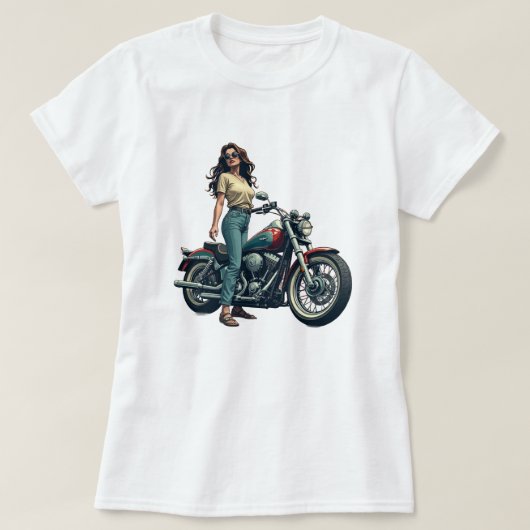 Lady Biker  T-shirt (Design voorkant)