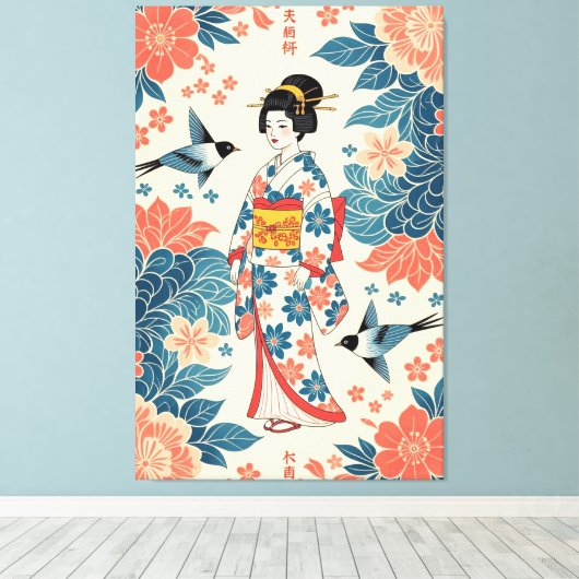 Lady Bingata Canvas Afdruk (Insitu (Houten vloer))