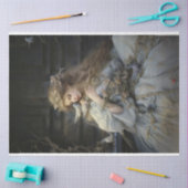 Lady Bird in blauwe jurk decoupage Tissuepapier (Craft)