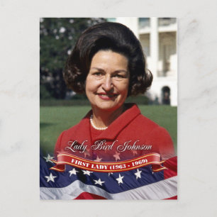 Lady Bird Johnson, First Lady of the U.S. Briefkaart