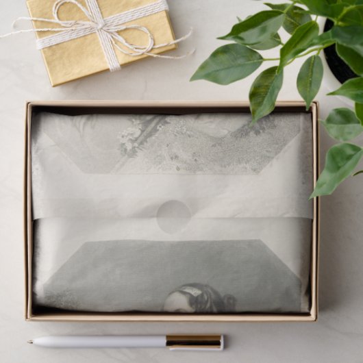 -Lady Black- en wittewhitepaper Tissuepapier