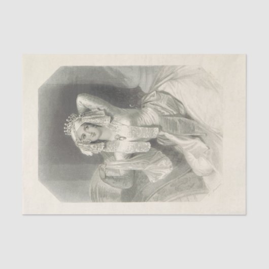 -Lady Black- en wittewhitepaper Tissuepapier (Voorkant)