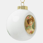  Lady Bloemen Pet Keramische Bal Ornament (Links)