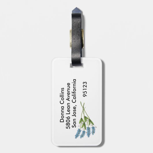 Lady Blue Bagagelabel (Achterkant verticaal)