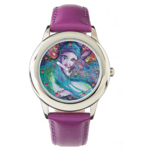 LADY BLUE MASK Elegant Venetian Masquerade Horloge