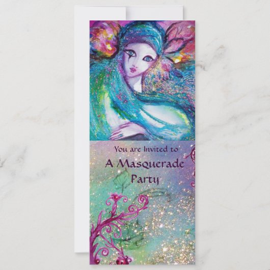 LADY BLUE MASK Programme de soirée élégante de bal (Devant)