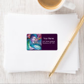 LADY BLUE MASK Venetian Masquerade Party Paars Etiket (Insitu)