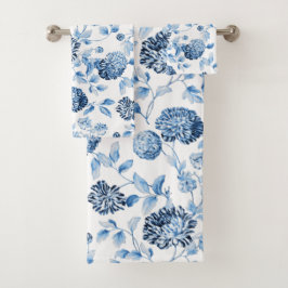 Lady Blue Modern botanische tuinbouw Bad Handdoek
