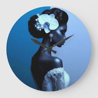 Lady Blue Wall Clock Alicia C Lacy Art Grote Klok