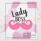 Lady Boss / Roze snor Wijn Etiket (Enkel label)