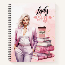 Lady Boss Roze zakenvrouw Notitieboek