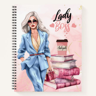 Lady Boss Roze zakenvrouw Notitieboek